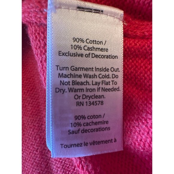 Vineyard Vines Mens Red Cotton & Cashmere V-Neck Sweater Size L - Picture 4 of 5